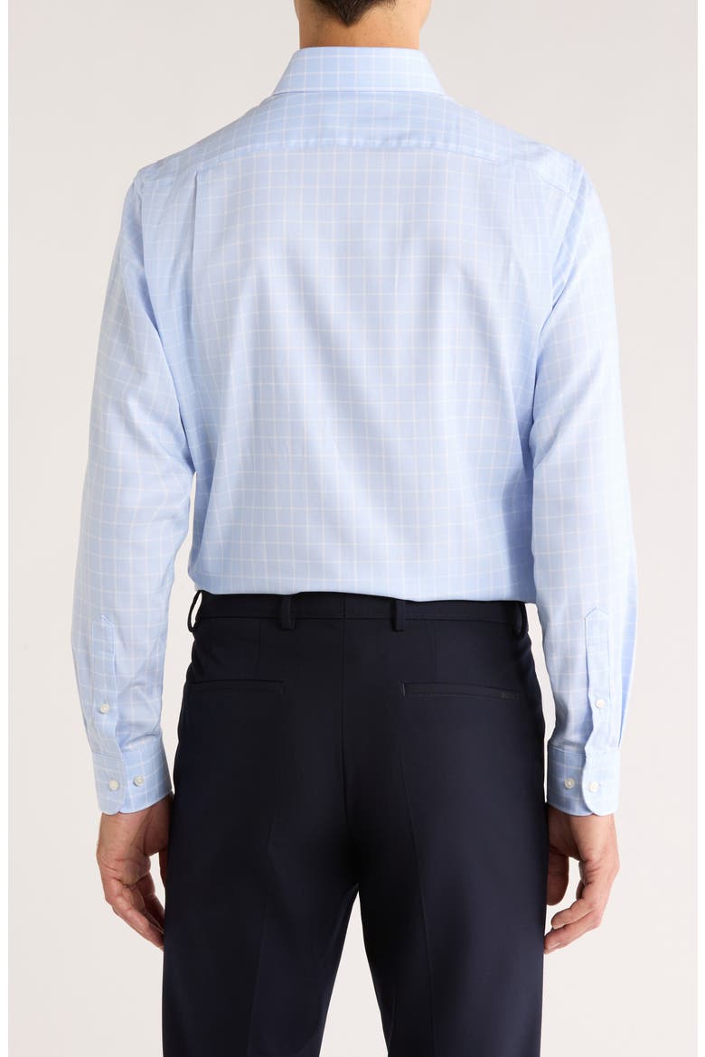 Traditional Fit Check Premium Non-Iron Cotton Dress Shirt, Alternate, color, LIGHT BLUE ANGELO PANE