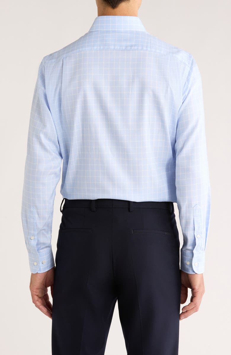 Nordstrom Traditional Fit Check Premium Non-Iron Cotton Dress Shirt, Alternate, color, Light Blue Angelo Pane