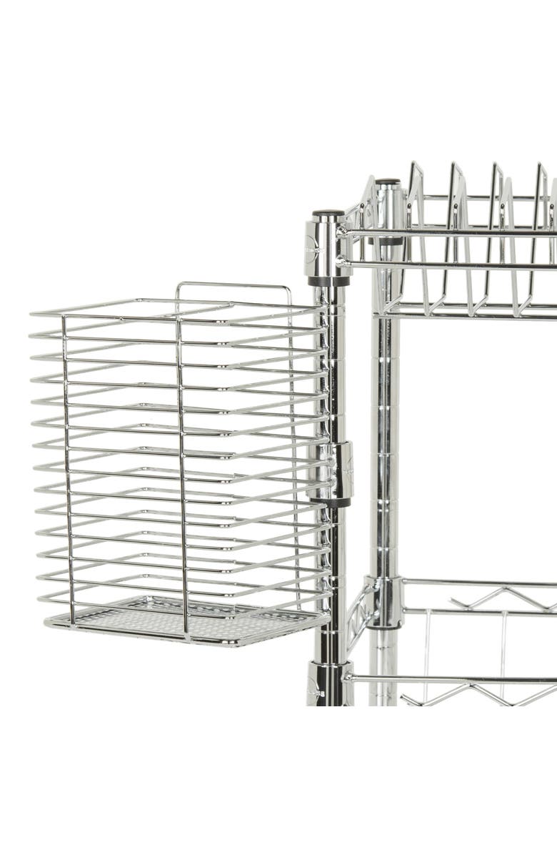 JONATHAN Y Brooklyn 24" Adjustable Dish Rack, Chrome, Alternate, color, Chrome