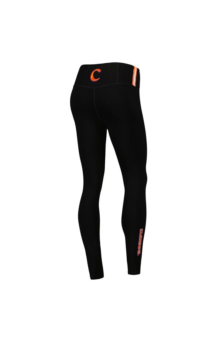 Post Women's Black Clemson Tigers Classic 3-Hit Jersey Leggings, Alternate, color,