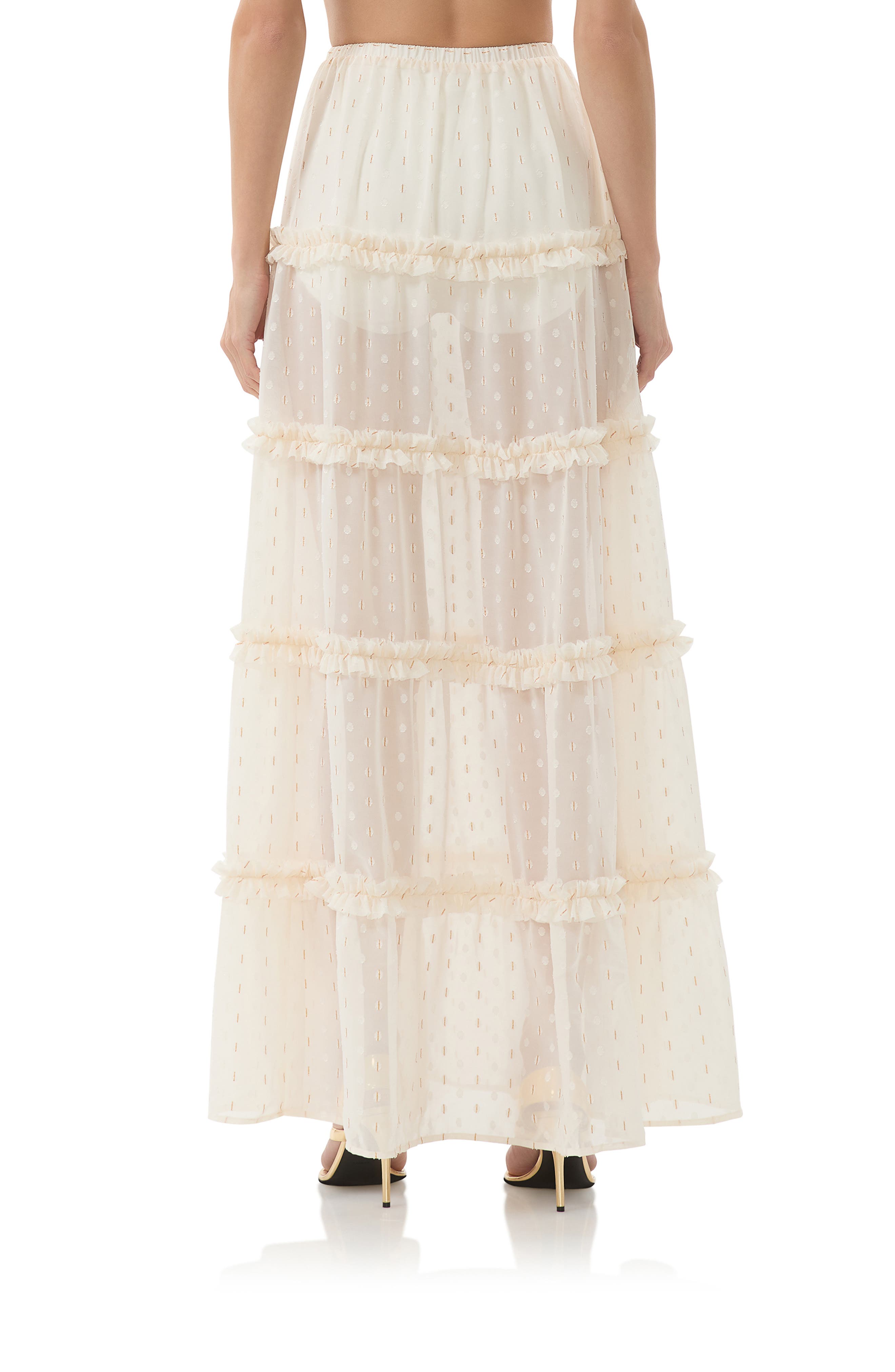 Sabina Clip Dot Tiered Maxi Skirt - image 4