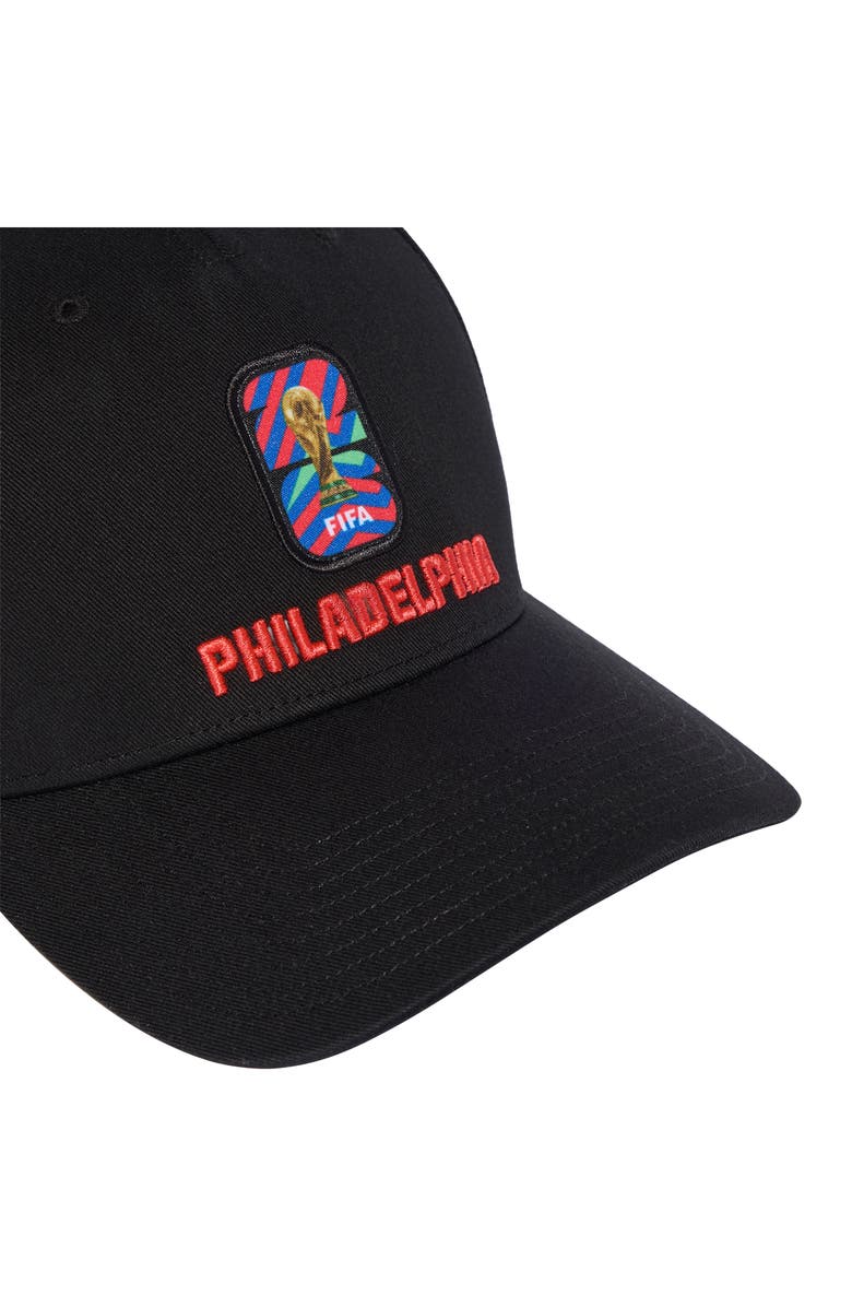 adidas FIFA World Cup 2026<sup>™</sup> Philadelphia Adjustable Twill Ball Cap, Alternate, color, Black/ White