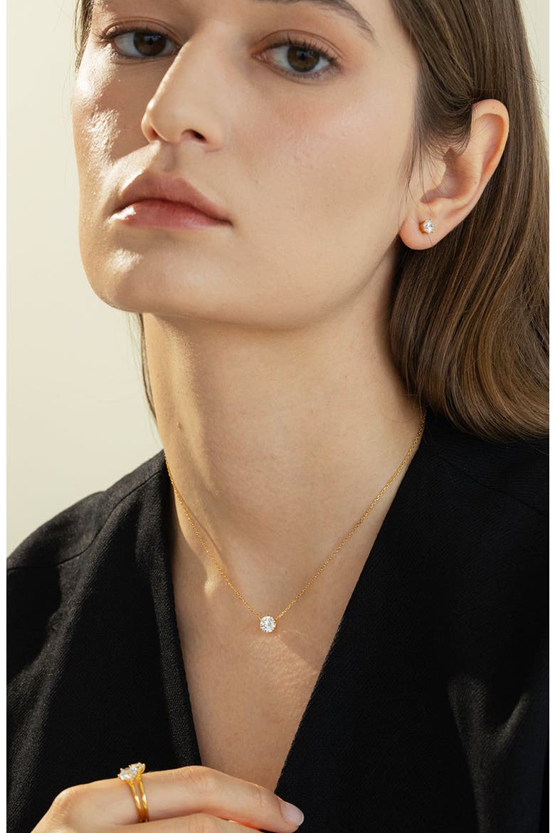 Sterling Silver 18k Gold Plated Estelle Necklace & Earring Set Trendy, Alternate, color, Gold