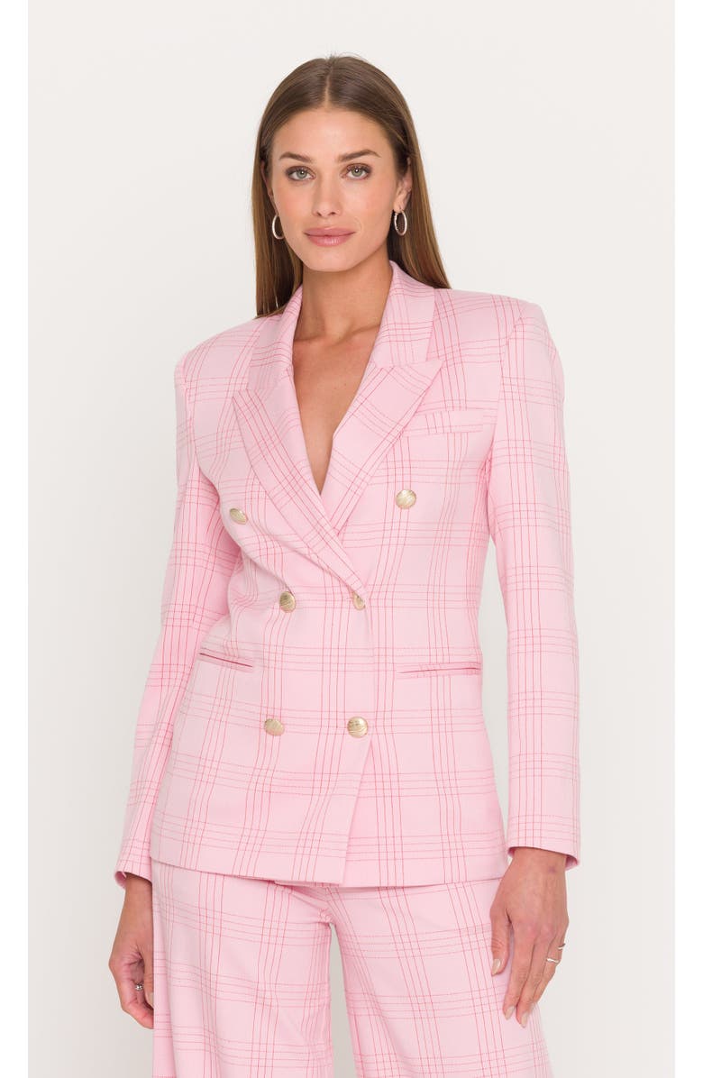 Generation Love Joselle Windowpane Suiting Blazer, Main, color, Pink/Red Plaid