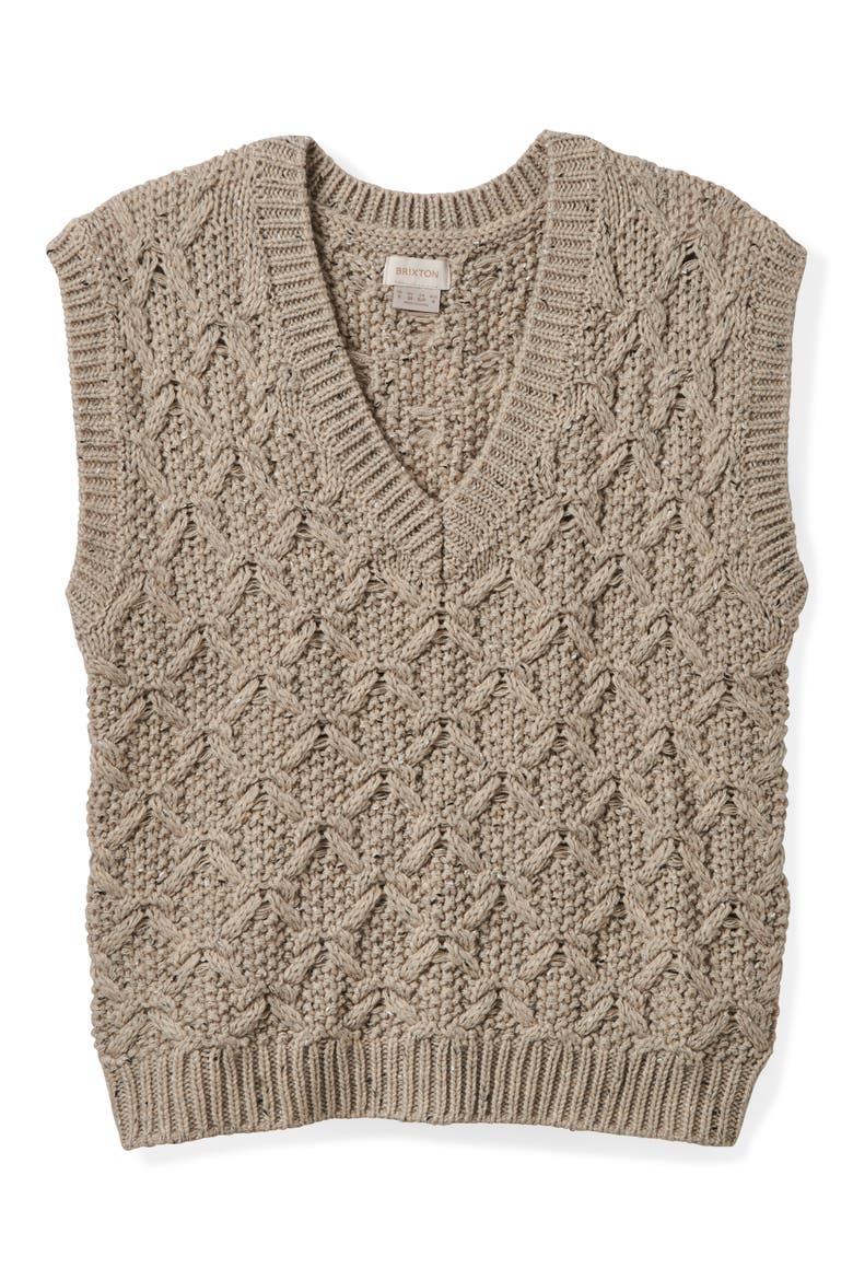Lafayette Oversize Sweater Vest, Alternate, color, MARLED BEIGE