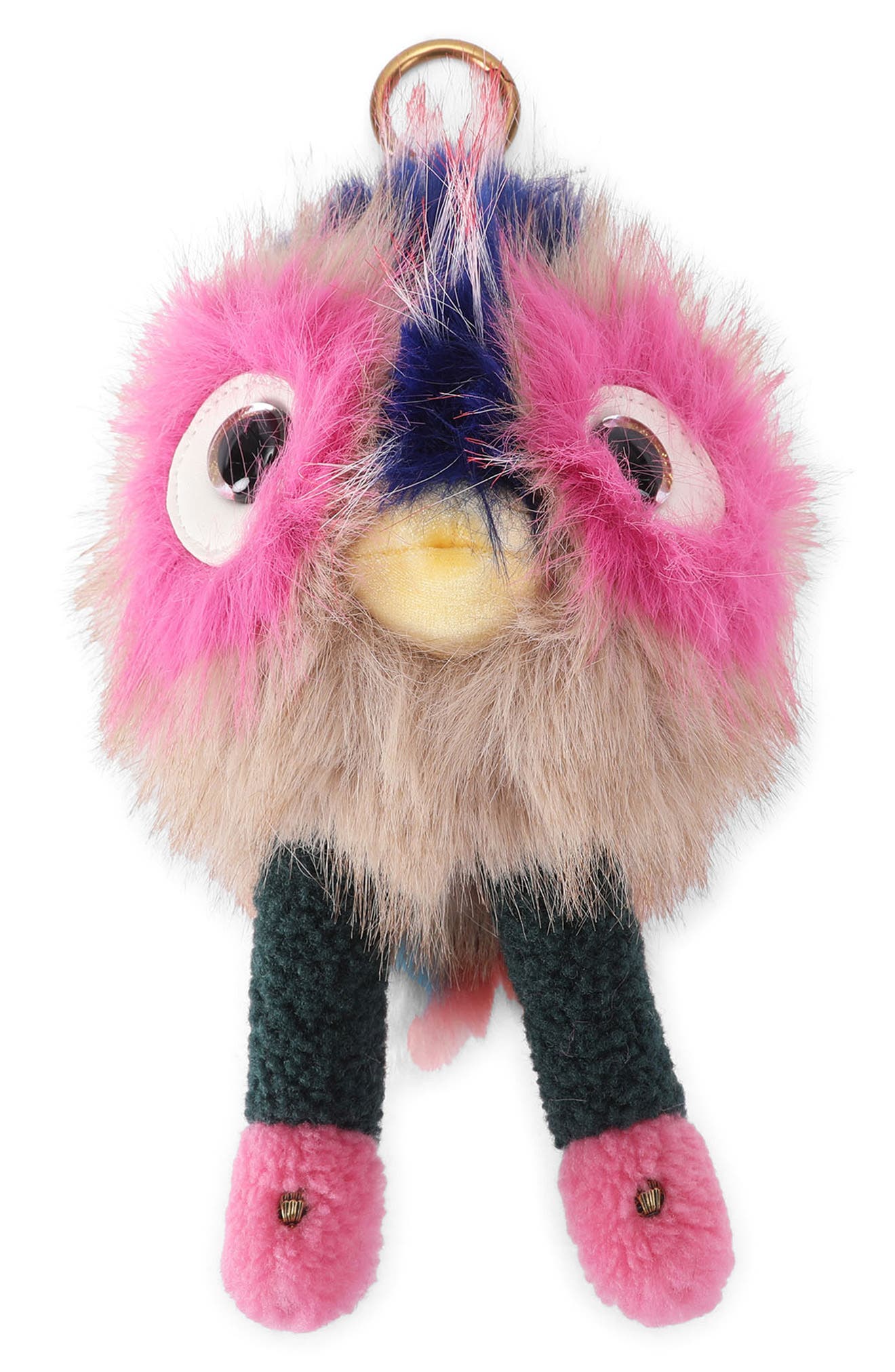 Mascot Faux Fur Pom Pom Bag Charm, Main, color, OPEN MISCELLANEOUS