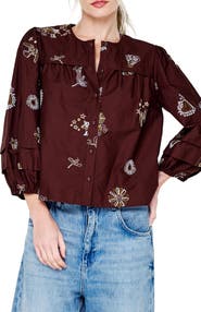 CIEBON Liliane Embroidered Cotton Poplin Shirt