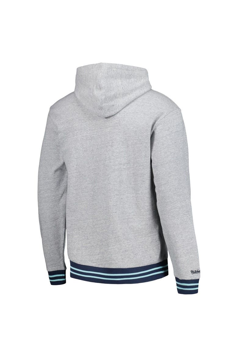 Men's Mitchell & Ness  Heather Gray Seattle Kraken Classic French Terry Pullover Hoodie, Alternate, color, Heather Gray
