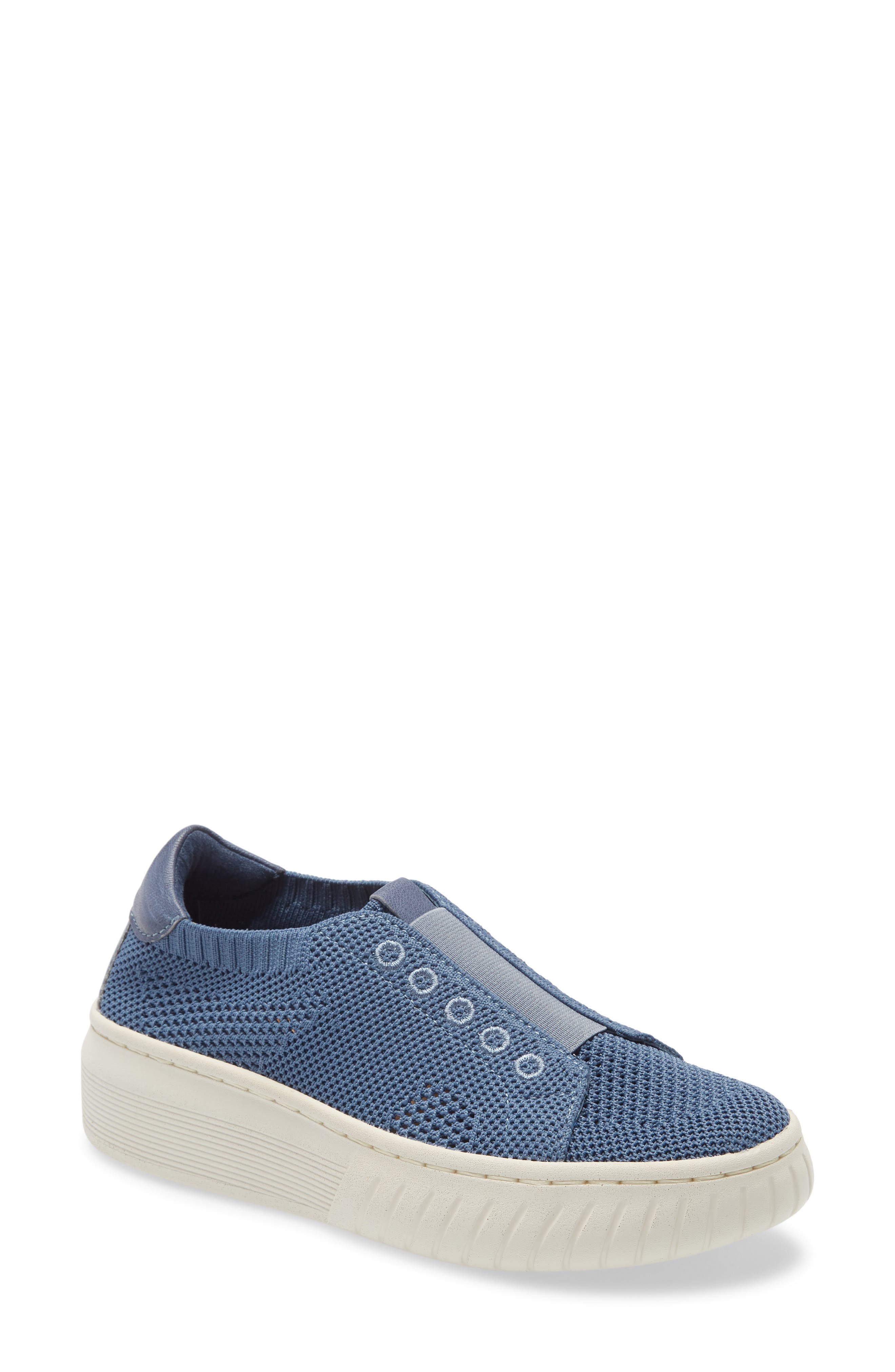 Payton Knit Platform Slip-On Sneaker, Main, color, DENIM KNIT FABRIC