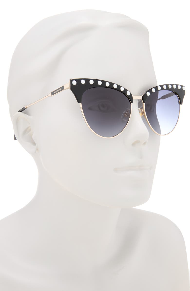 Kate Spade New York alvi 54mm cat eye sunglasses, Alternate, color, Black