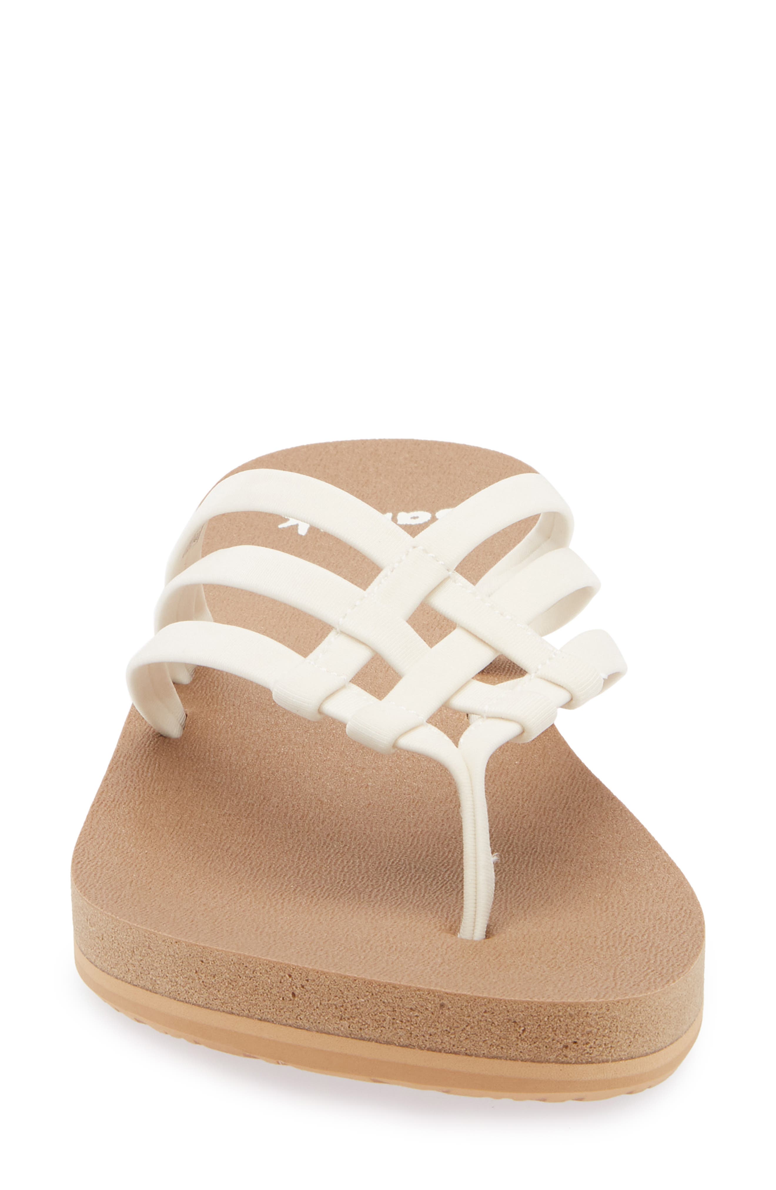 Sanuk Yoga Sandy II Flip Flop, Alternate, color, Tan/ White