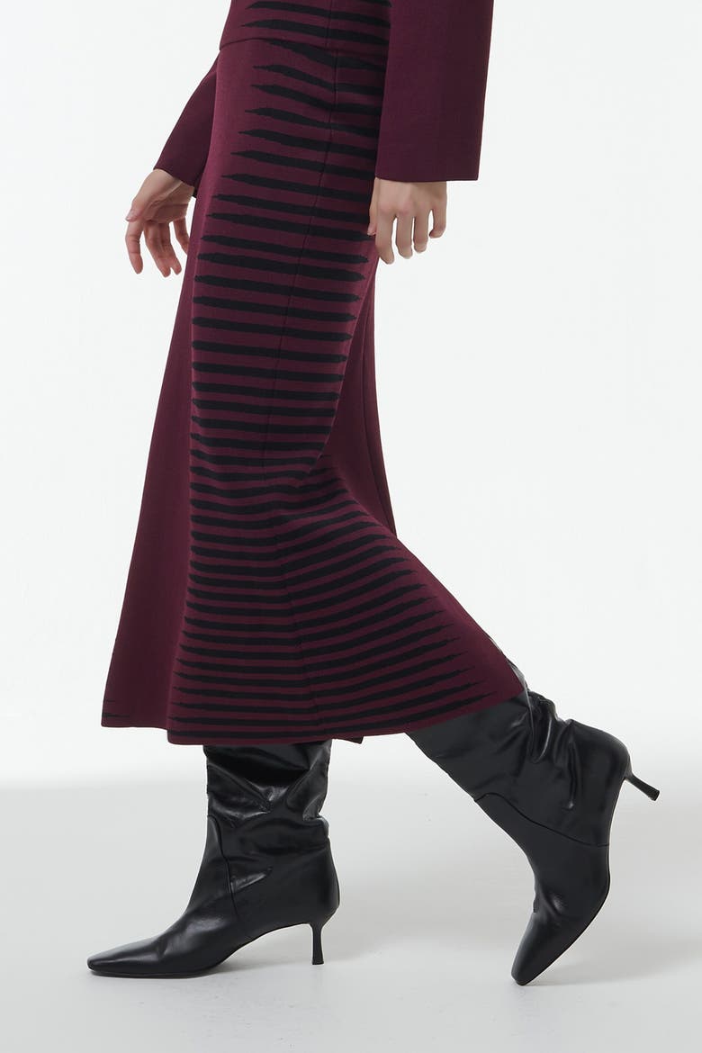 Jacquard Pencil Skirt - Shorter Length, Alternate, color, Red