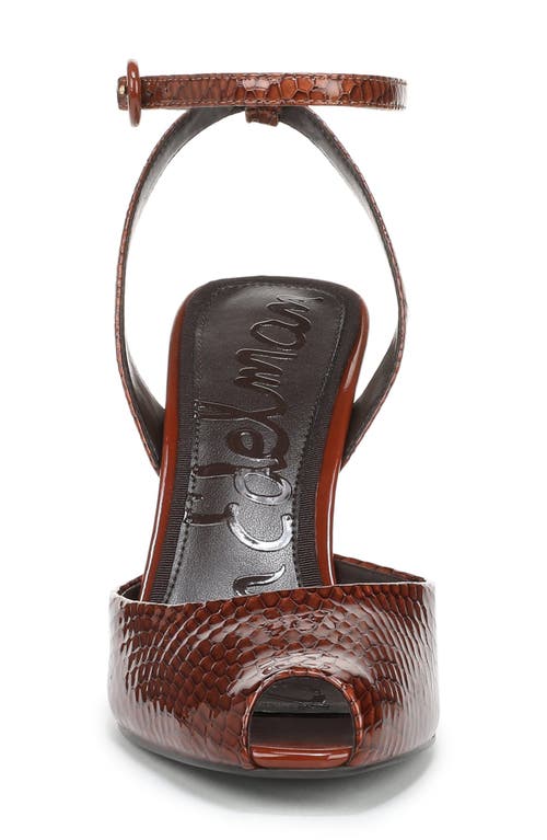Sam Edelman Wrenna Ankle Strap Peep Toe Pump In Brown