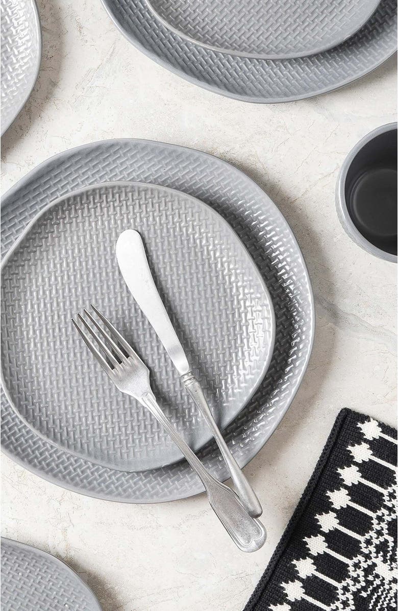 Stone Lain Abigail Stoneware 16-Piece Dinnerware Set, Alternate, color, Gray