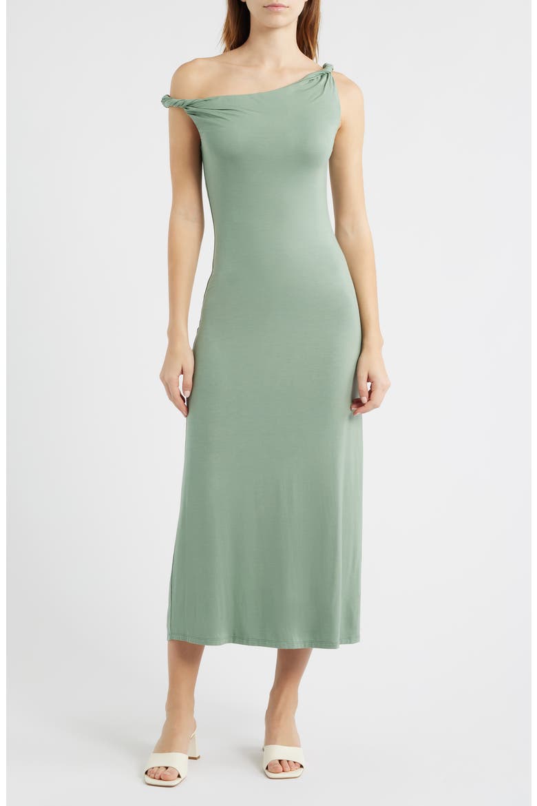 Carmella Asymmetric Midi Dress, Main, color, LODEN FOREST