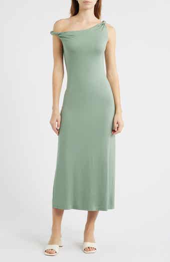 Nia Carmella Asymmetric Midi Dress
