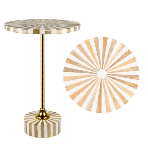 Calix Contemporary Minimalist Metal/Resin Round End Table