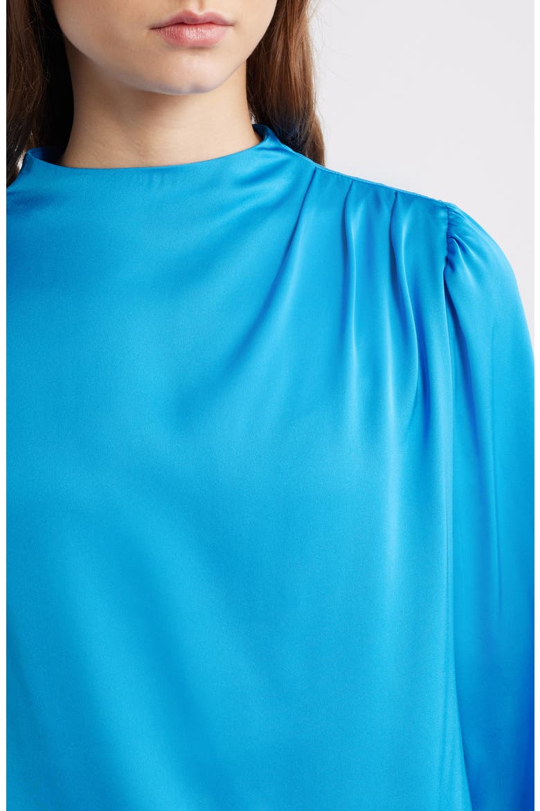 The Tien Draped Stretch Silk Top, Alternate, color, COSMIC BLUE