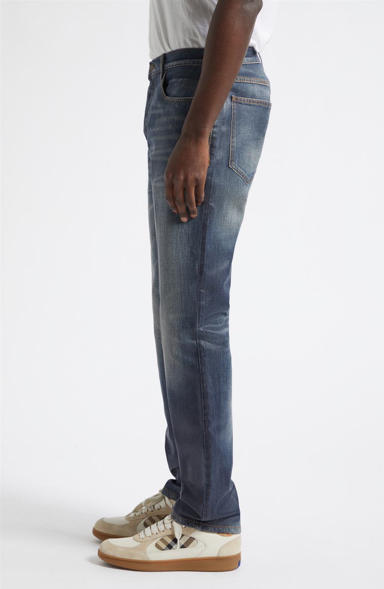 Burberry Randolph Coated Slim Fit Jeans, Alternate, color, Mid Blue
