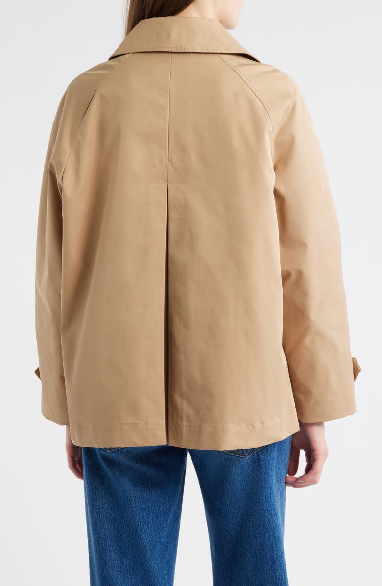 BCBG Max Azria Double Breasted Short Trench Coat, Alternate, color, Camel