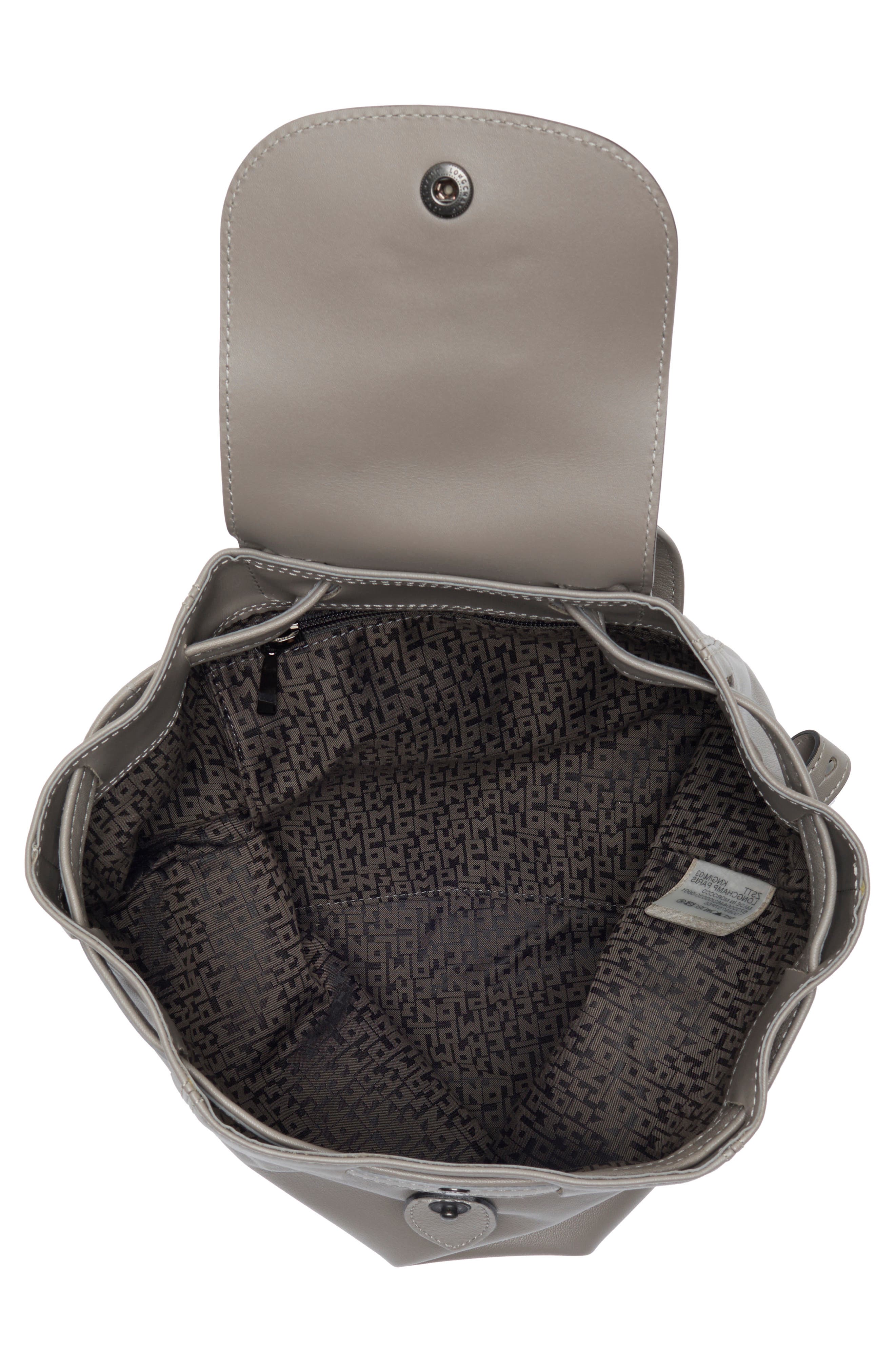 Longchamp Le Pliage Leather Backpack, Alternate, color, Turtledove