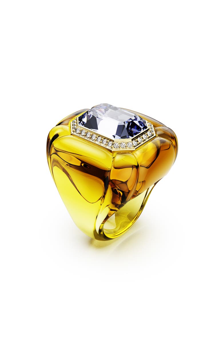 Swarovski Dulcis Crystal Cocktail Ring, Main, color, Yellow/ Purple