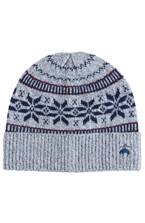 Snowflake Fairisle Wool Beanie