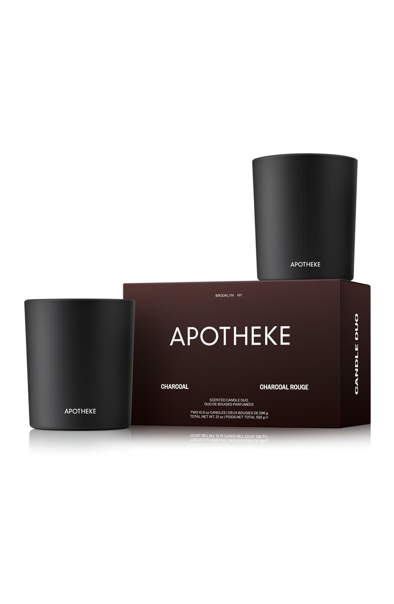 APOTHEKE Charcoal & Charcoal Rouge Scented Candle Duo, Main, color,
