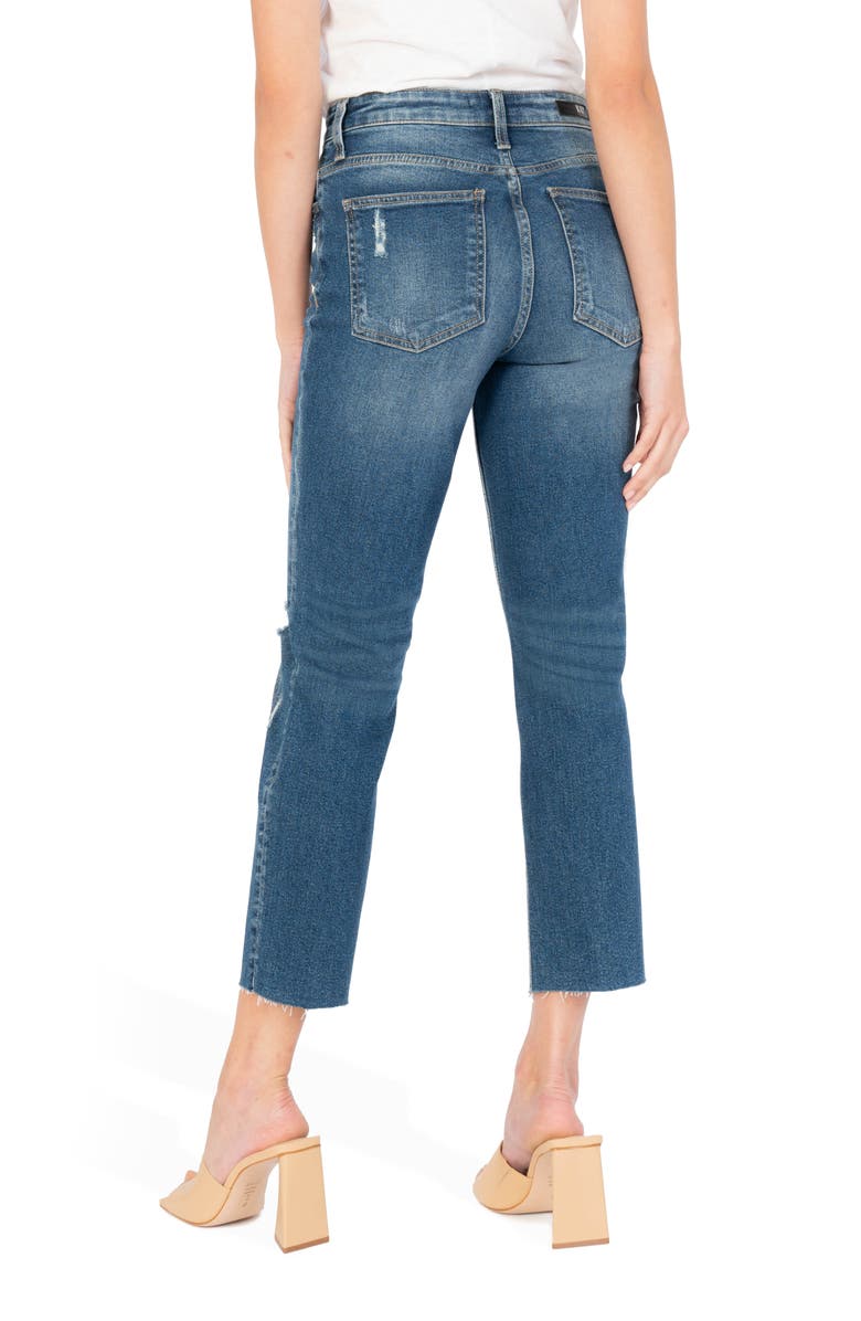 KUT from the Kloth Rachael Ripped High Waist Raw Hem Mom Jeans, Alternate, color, 
