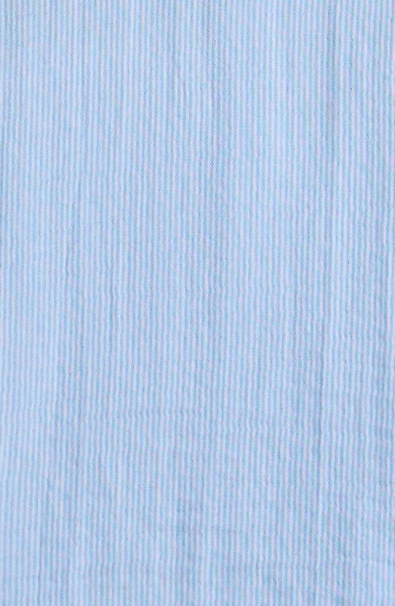 Nordstrom Stripe Short Sleeve Cotton Button-Up Shirt & Shorts Set, Alternate, color, Blue Quiet Fine Stripe