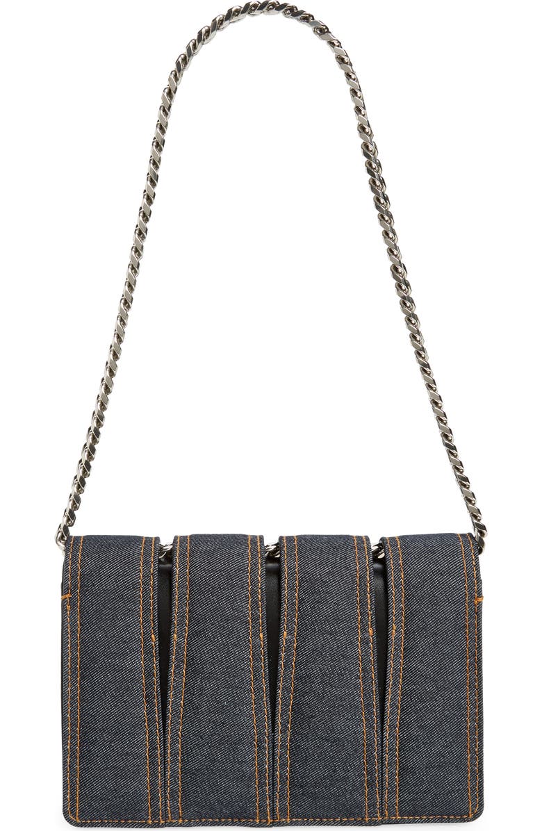 McQueen Slash Cutout Knuckle Denim Crossbody Bag, Alternate, color,