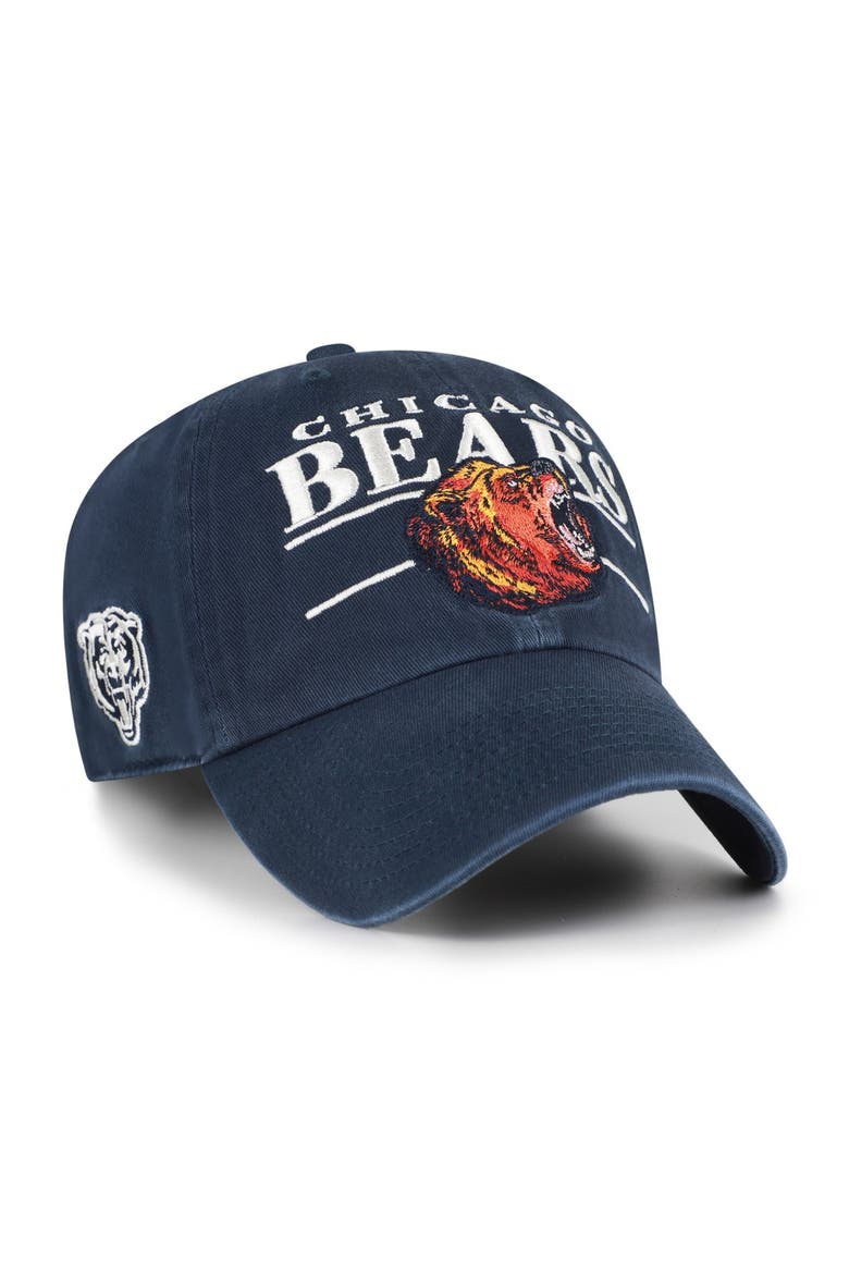Men's '47 Navy Chicago Bears Throwback Graphic Clean Up Adjustable Hat, Main, color, Navy