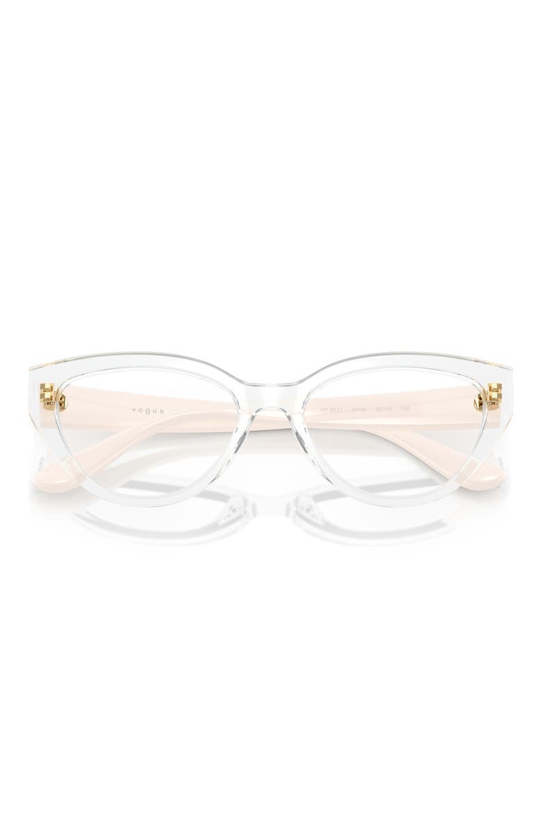 50mm Cat Eye Optical Glasses, Alternate, color, ROSE GOLD BLACK