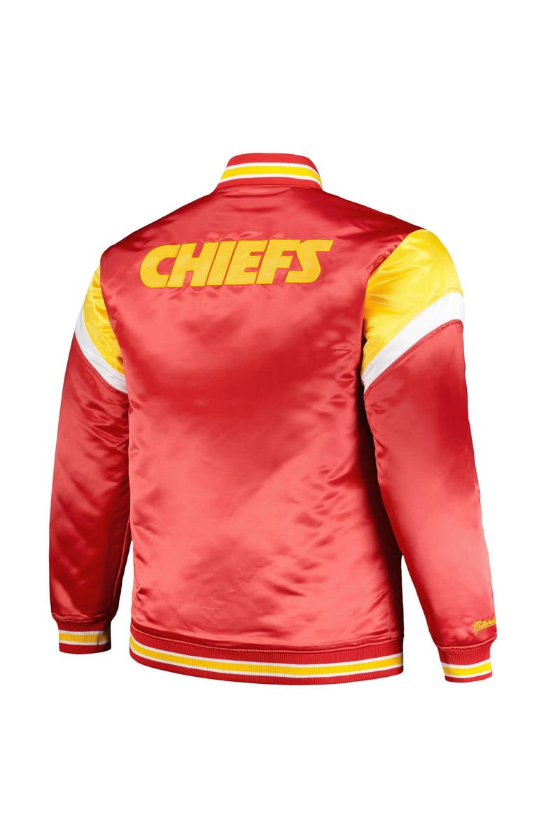Mitchell & Ness Men's Mitchell & Ness Red Kansas City Chiefs Big & Tall Satin Full-Snap Jacket, Alternate, color,