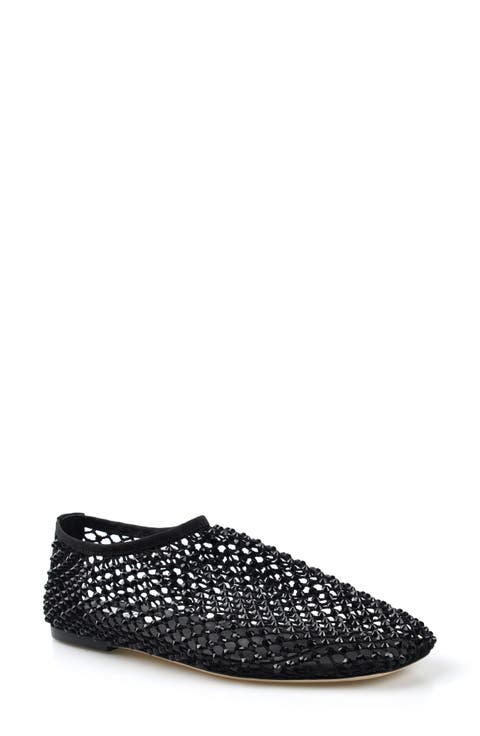 Cray Rhinestone Mesh Flat