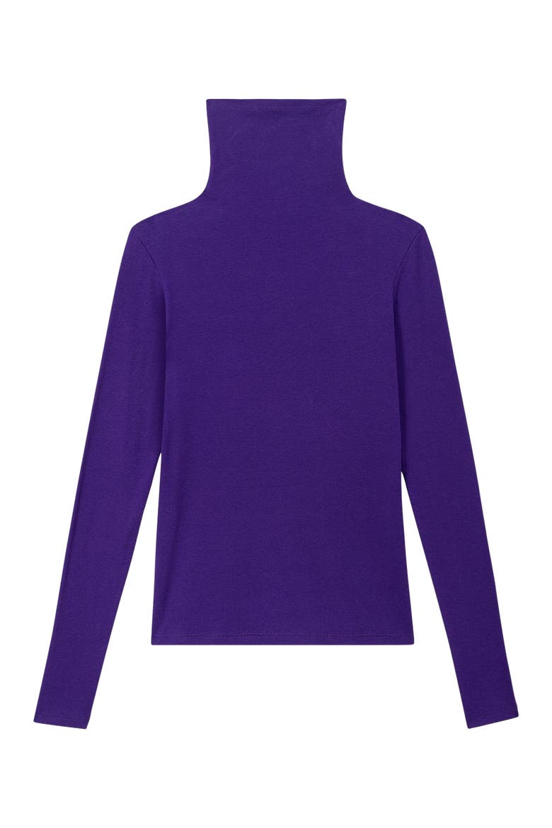 Axam Organic Ribbed Pima Cotton Turtleneck, Alternate, color, Ube
