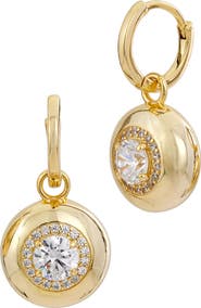 SAVVY CIE JEWELS Puffy Embellished Cubic Zirconia Drop Earrings