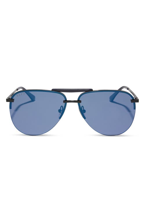 Diff Tahoe 65mm Oversize Aviator Sunglasses In Black/midnight Mirror