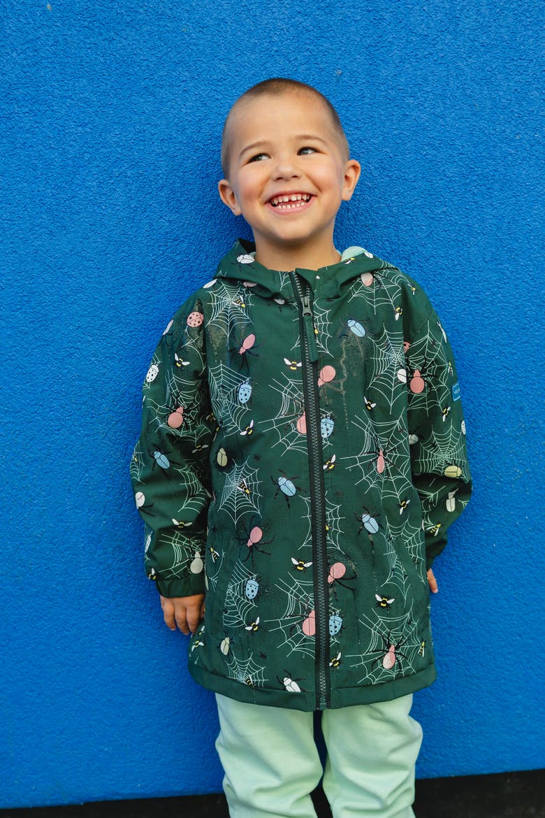 Color Changing Hooded Raincoat, Alternate, color, Green