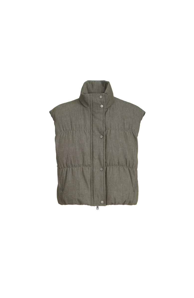 Brunello Cucinelli Down vest, Alternate, color, Olive