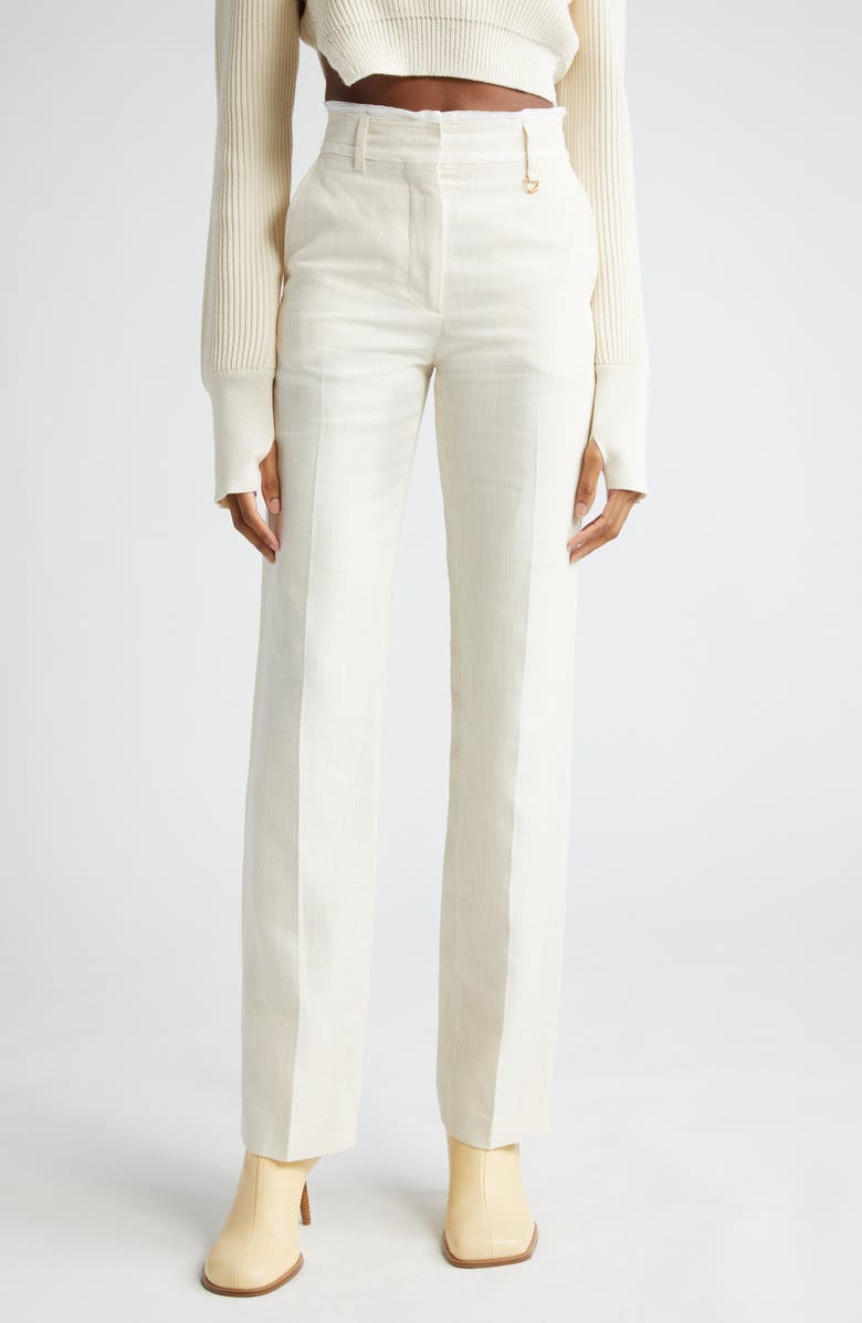 Jacquemus The String High Waist Linen Blend Pants, Main, color,