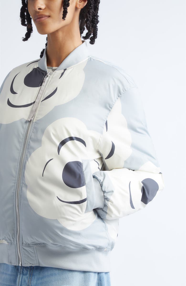 Marimekko Blossa Unikko Bomber Jacket, Alternate, color, Grey Off White Dark Grey