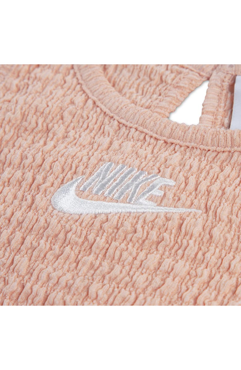 Nike Logo Detail Textured Romper, Alternate, color, Arctic Orange