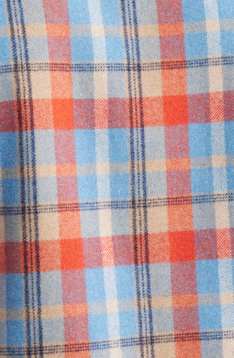 PLEASURES Folklore Plaid Brushed Wool Blend Zip-Up Work Jacket, Alternate, color, Blue / Red