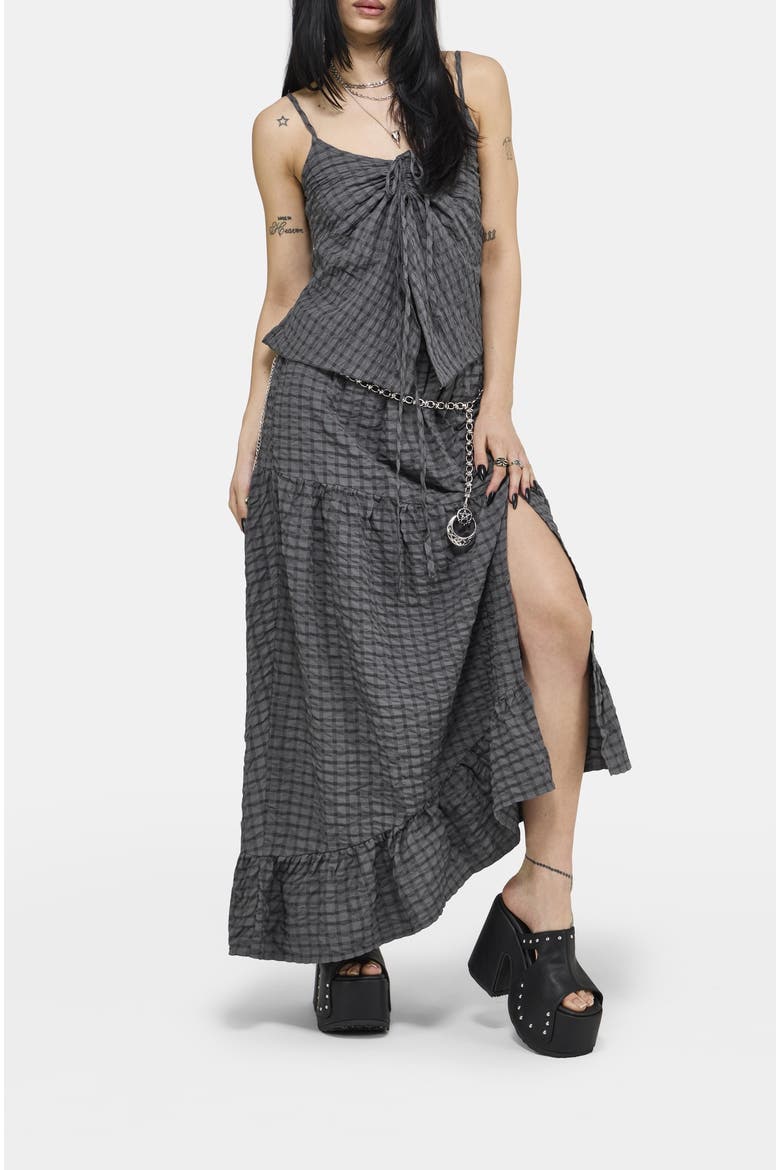 Nimira Check Asymmetrical Maxi Skirt, Alternate, color, Grey