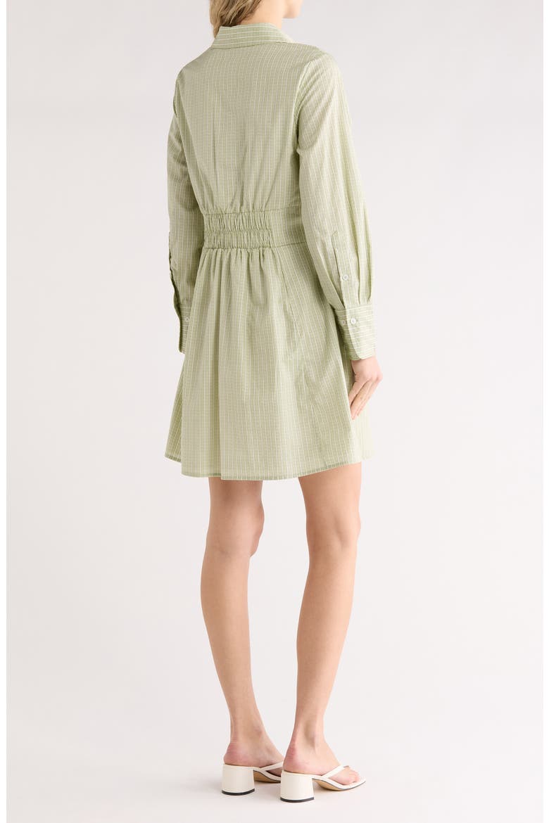 Stripe Long Sleeve Cotton Shirtdress, Alternate, color, GREEN MULTI