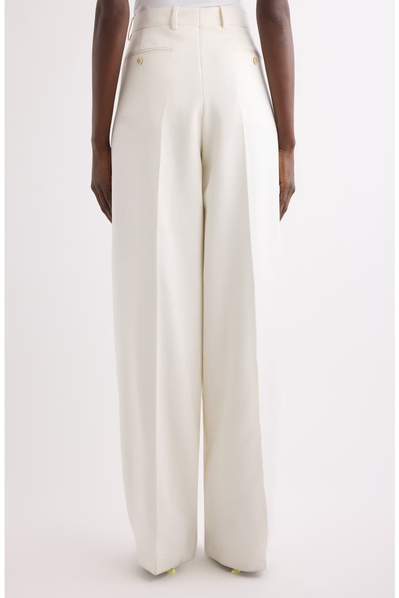 Double Pleat Wool & Mohair Wide Leg Pants, Alternate, color, WHITE