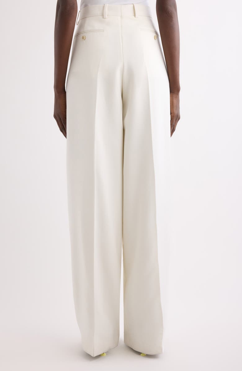 Givenchy Double Pleat Wool & Mohair Wide Leg Pants, Alternate, color, White