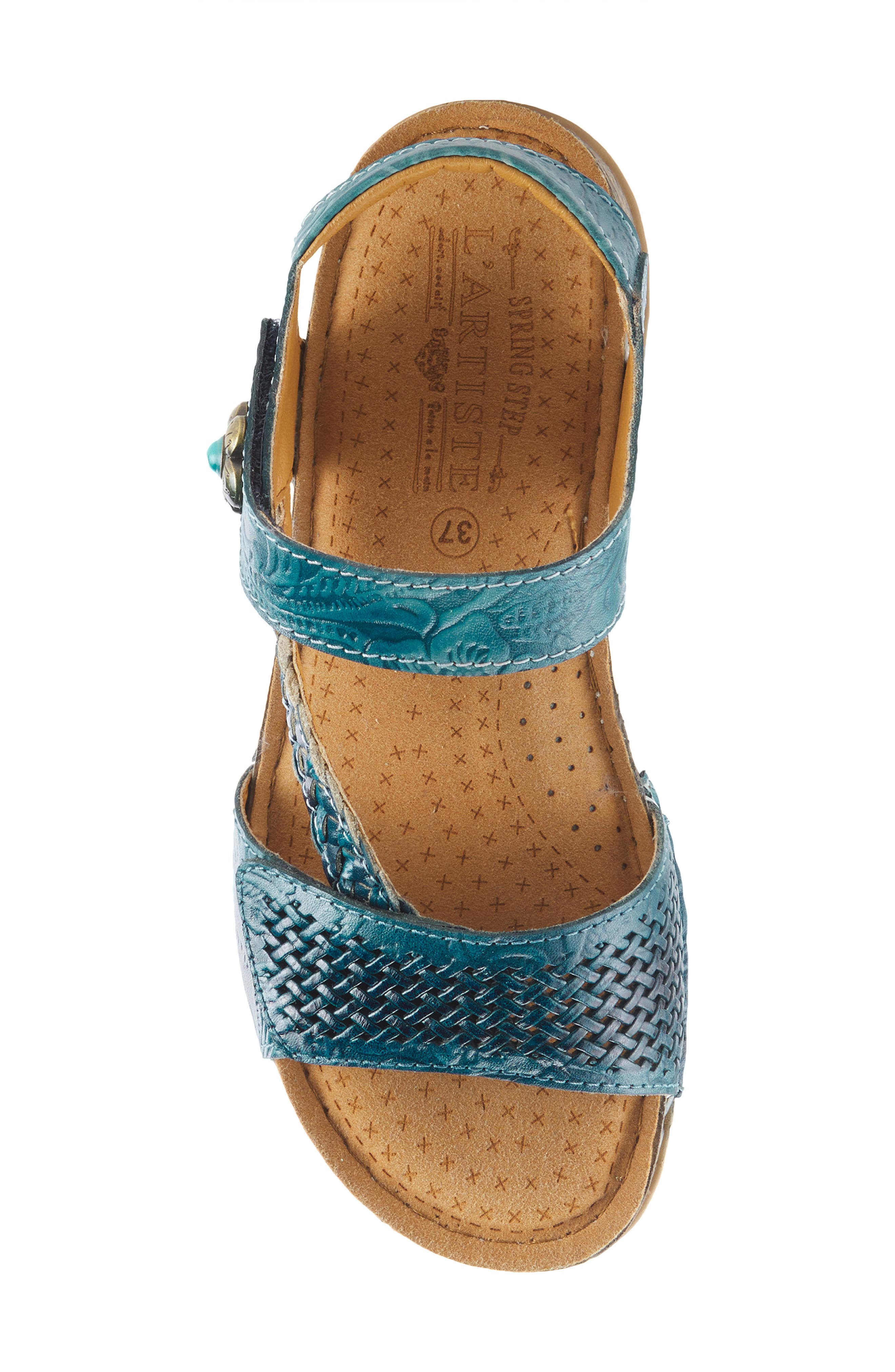 L'Artiste by Spring Step Popular Asymmetric Ankle Strap Sandal, Alternate, color, Blue