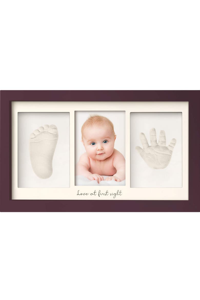 Baby Handprint & Footprint Keepsake Duo Frame, Main, color, Auburn